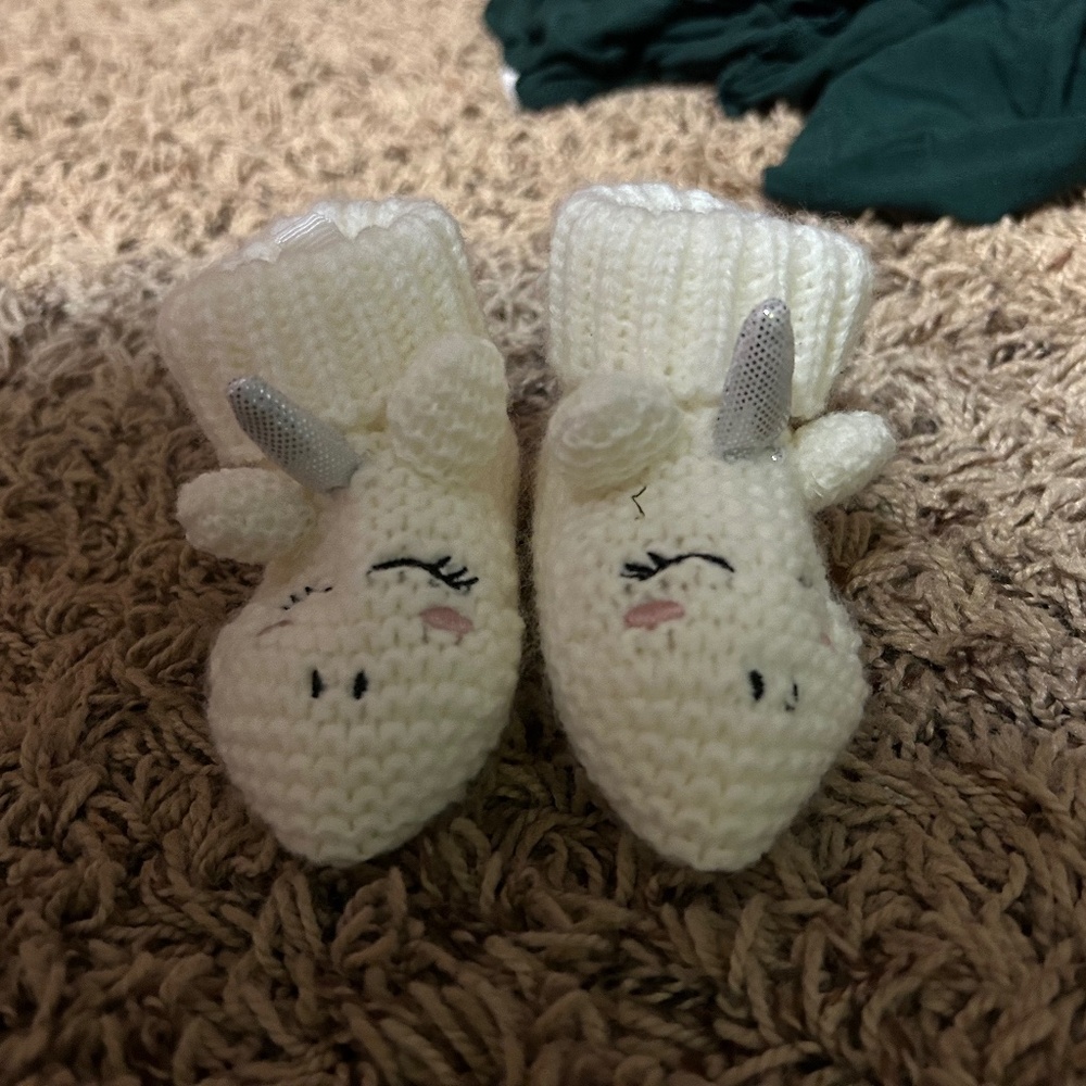Unicorn newborn slippers